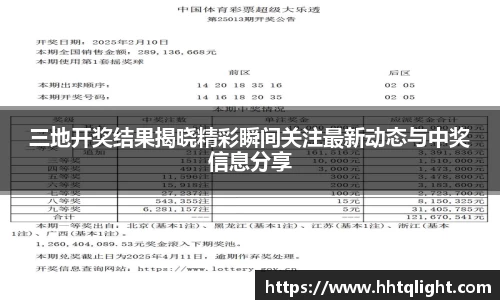 三地开奖结果揭晓精彩瞬间关注最新动态与中奖信息分享